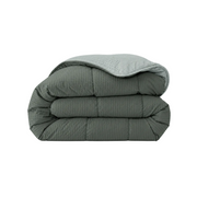 Zelesta Comfort Structure Seersucker Couette - Vert Foncé & Vert