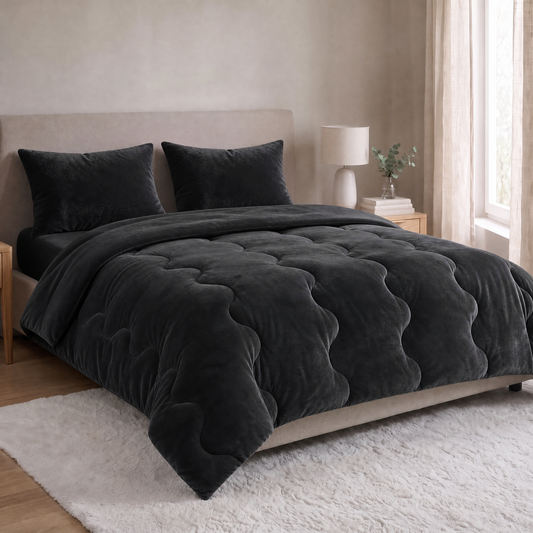 Zelesta Special Flannel Uni Pillowcases Set Of 2 - Black