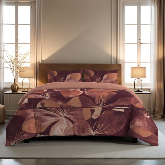 Couette Zelesta Comfort Design Sans Coutures - Oversized Flower Blush Red