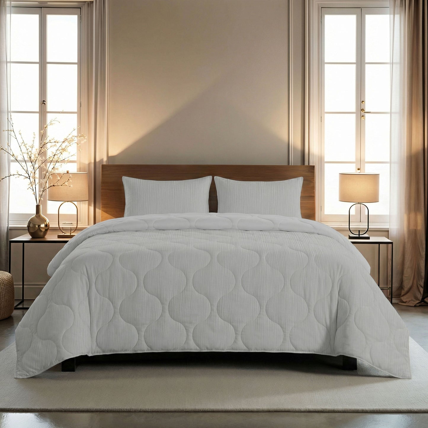Couette d'été spéciale en mousseline Zelesta - Gris clair