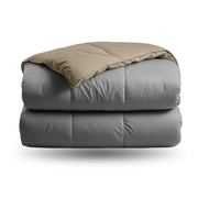 Zelesta Deluxe Duo Couette Coton Percale - Taupe & Anthracite