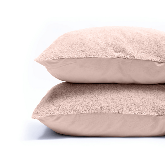 Zelesta Taie d'Oreiller Teddy Lot de 2 - Rose