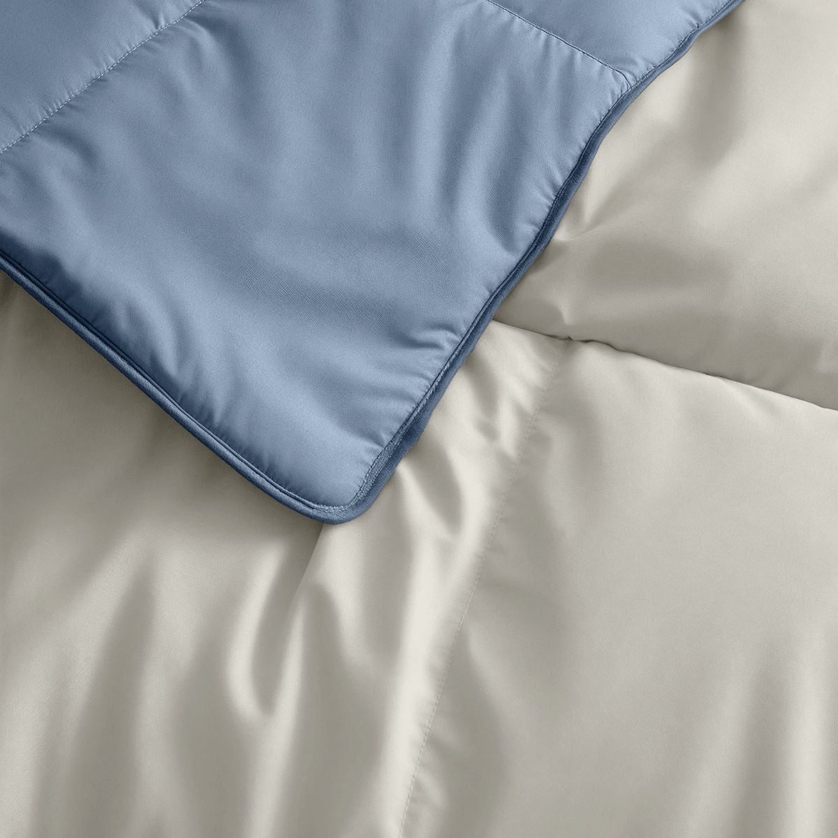 Zelesta Deluxe Duo Couette Coton Percale - Bleu Rêve & Crème