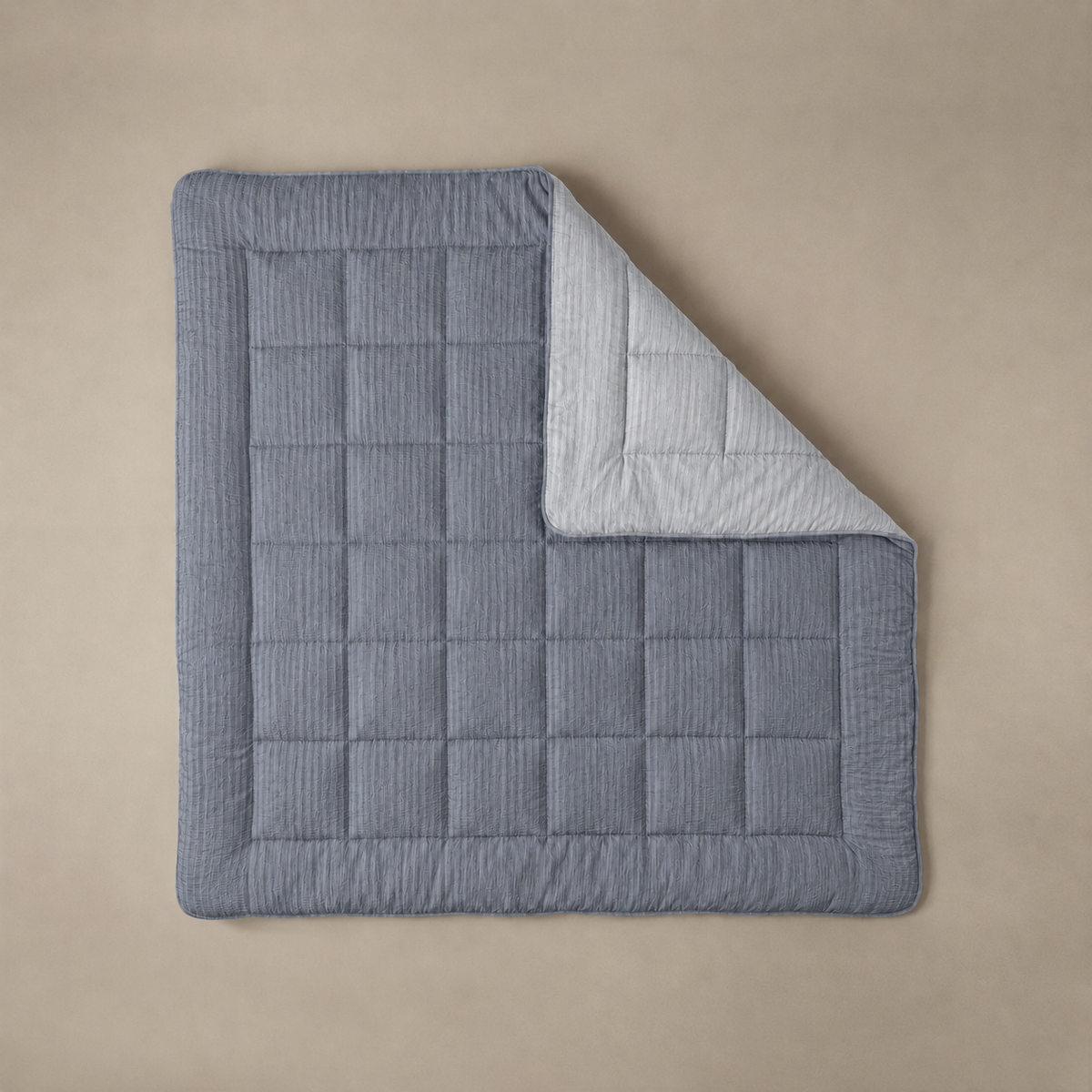 Zelesta Comfort Structure Seersucker Duvet - Grey & Light Grey