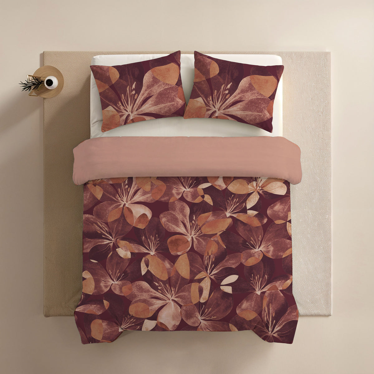 Couette Zelesta Comfort Design Sans Coutures - Oversized Flower Blush Red