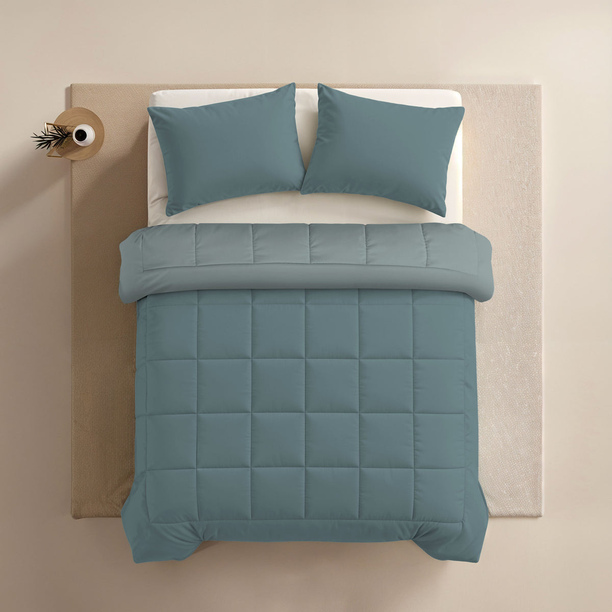 Zelesta Comfort Duo Couette 4 Saisons - Bleu Vert & Bleu
