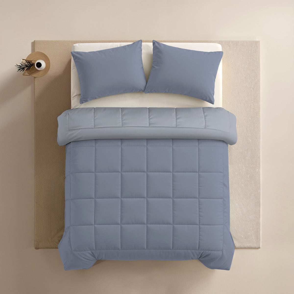 Zelesta Comfort Duo Couette 4 Saisons - Bleu & Bleu Clair