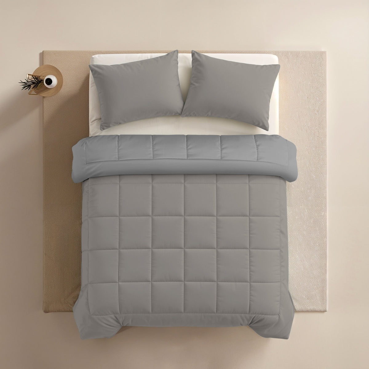 Zelesta Comfort Duo Couette 4 Saisons - Gris & Gris Doux