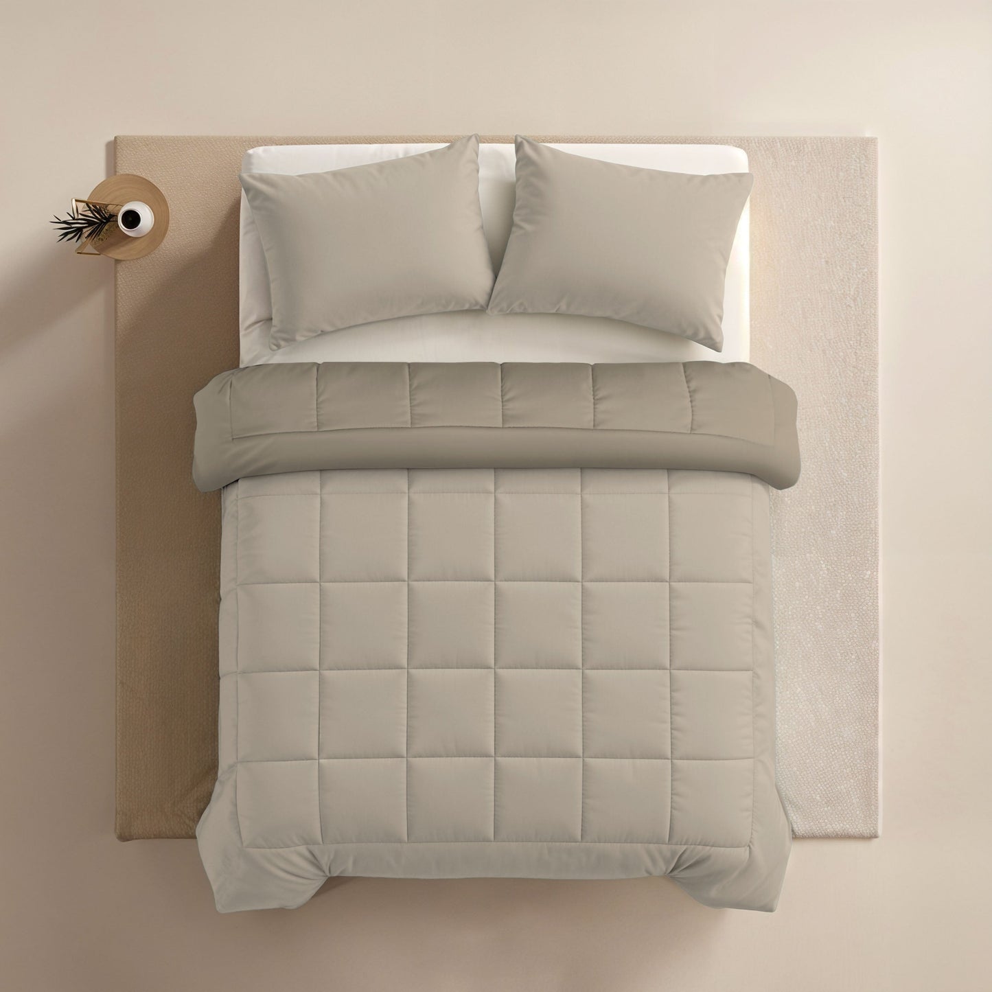 Zelesta Comfort Duo Duvet - Taupe & Champagne