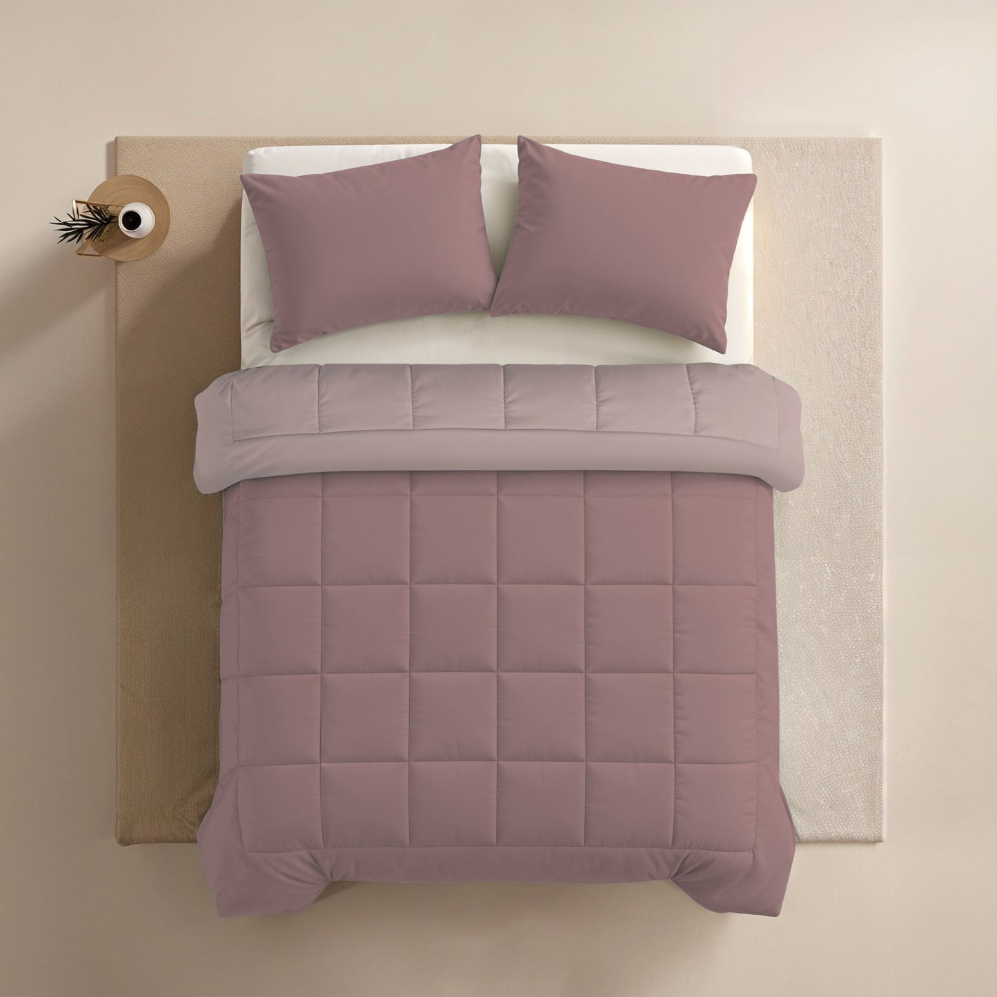 Couette d'été Zelesta Comfort Duo - Rose Poussiéreux et Rose Clair