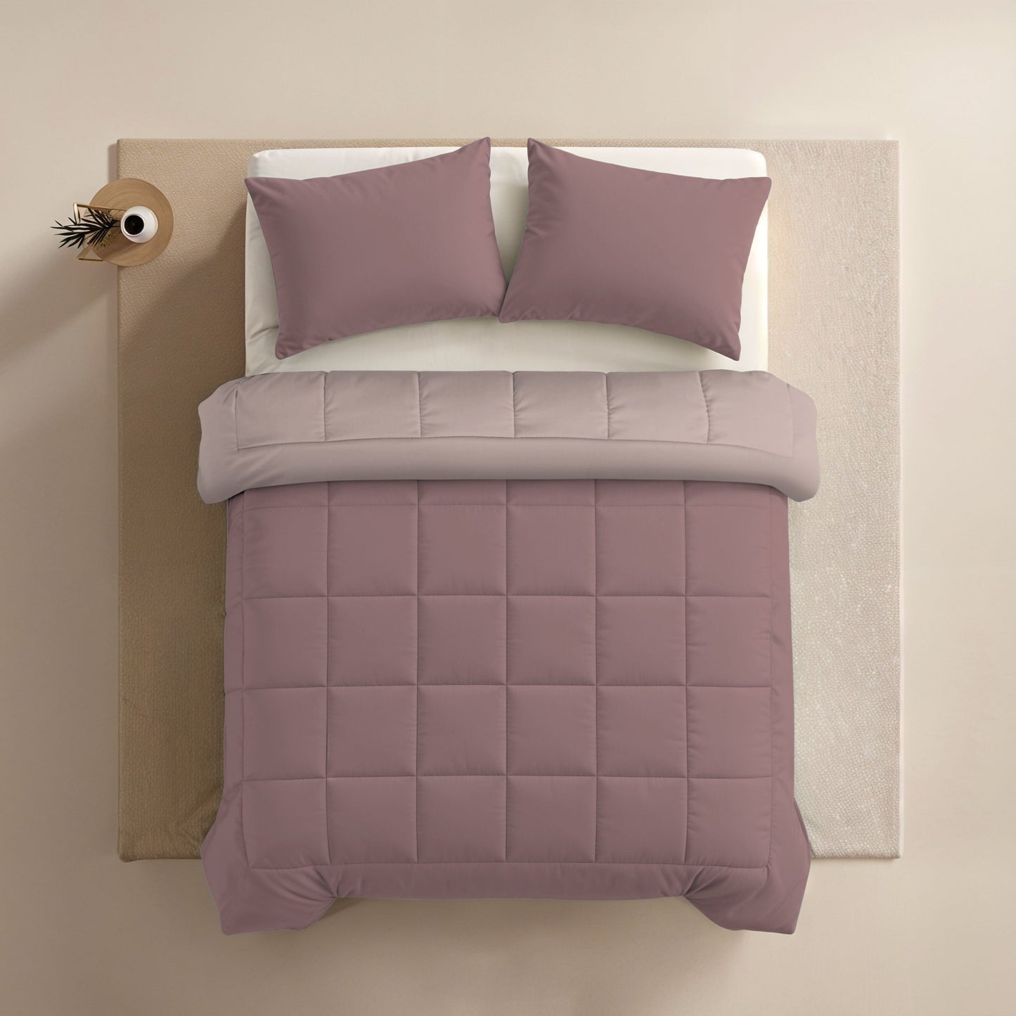 Couette Zelesta Comfort Duo - Rose Poussiéreux et Rose Clair