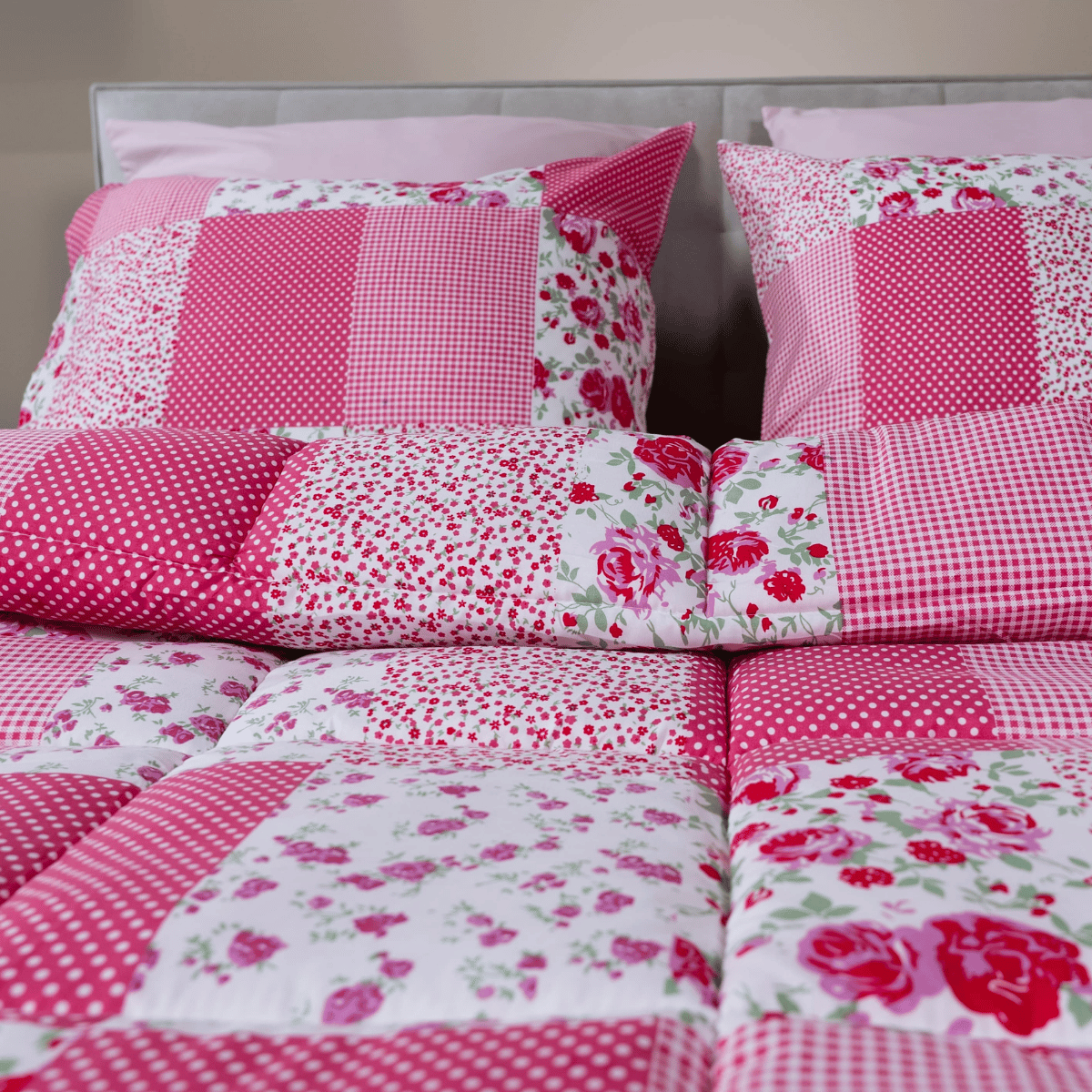 Zelesta Comfort Design Taie d'Oreiller Lot de 2 - Patchwork Rose