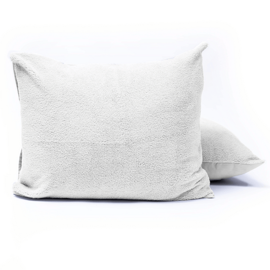 Zelesta Taie d'Oreiller Teddy Lot de 2 - Blanc