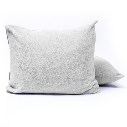 Zelesta Taie d'Oreiller Teddy Lot de 2 - Gris