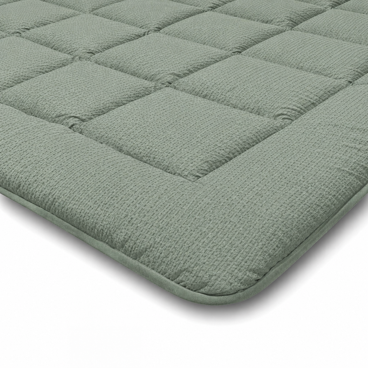 Zelesta Comfort Structure Seersucker Couette - Vert Foncé & Vert