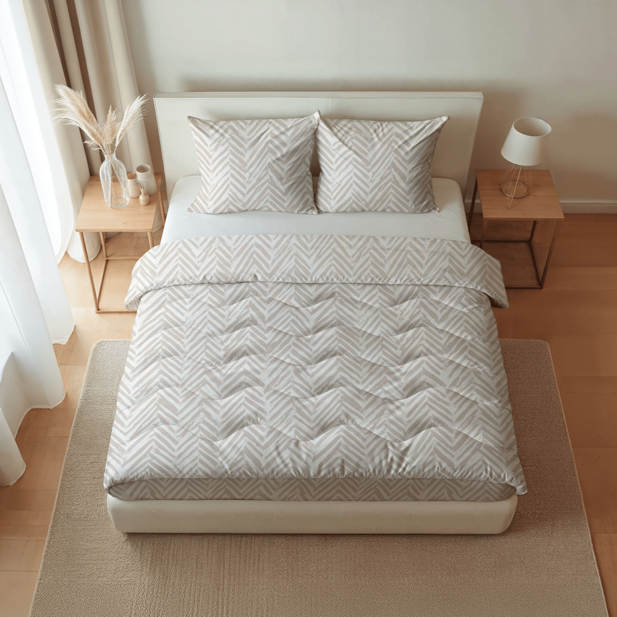 Zelesta Pure Design Taies d'Oreiller Coton - Set de 2 - Ethnic Cream