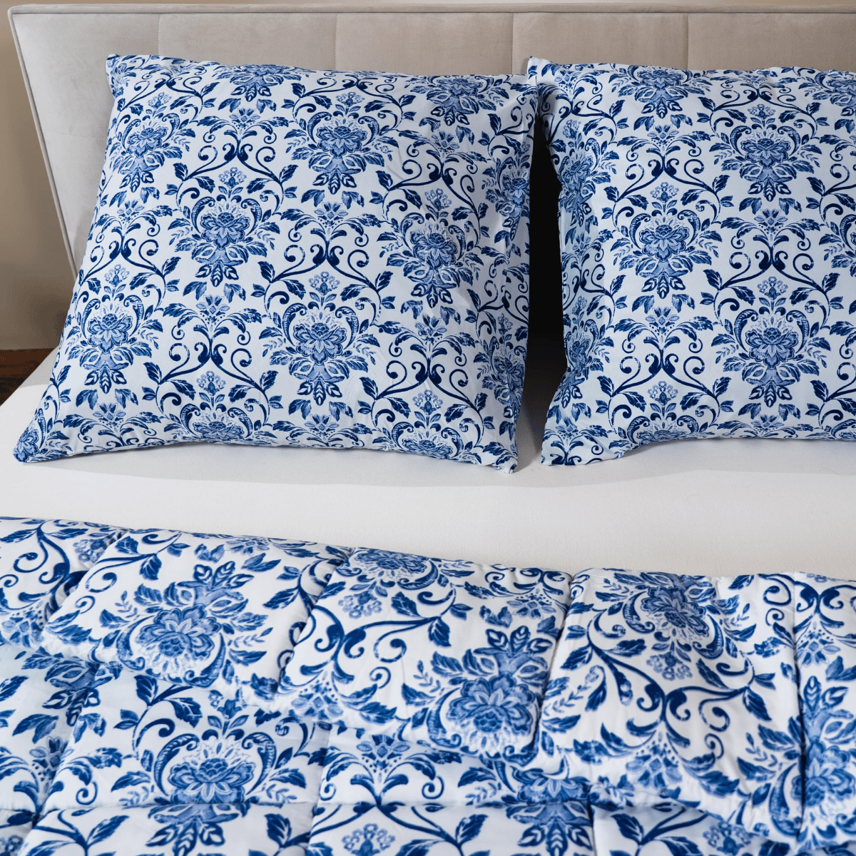 Zelesta Comfort Design Taie d'Oreiller Lot de 2 - Vieux Bleu Delft