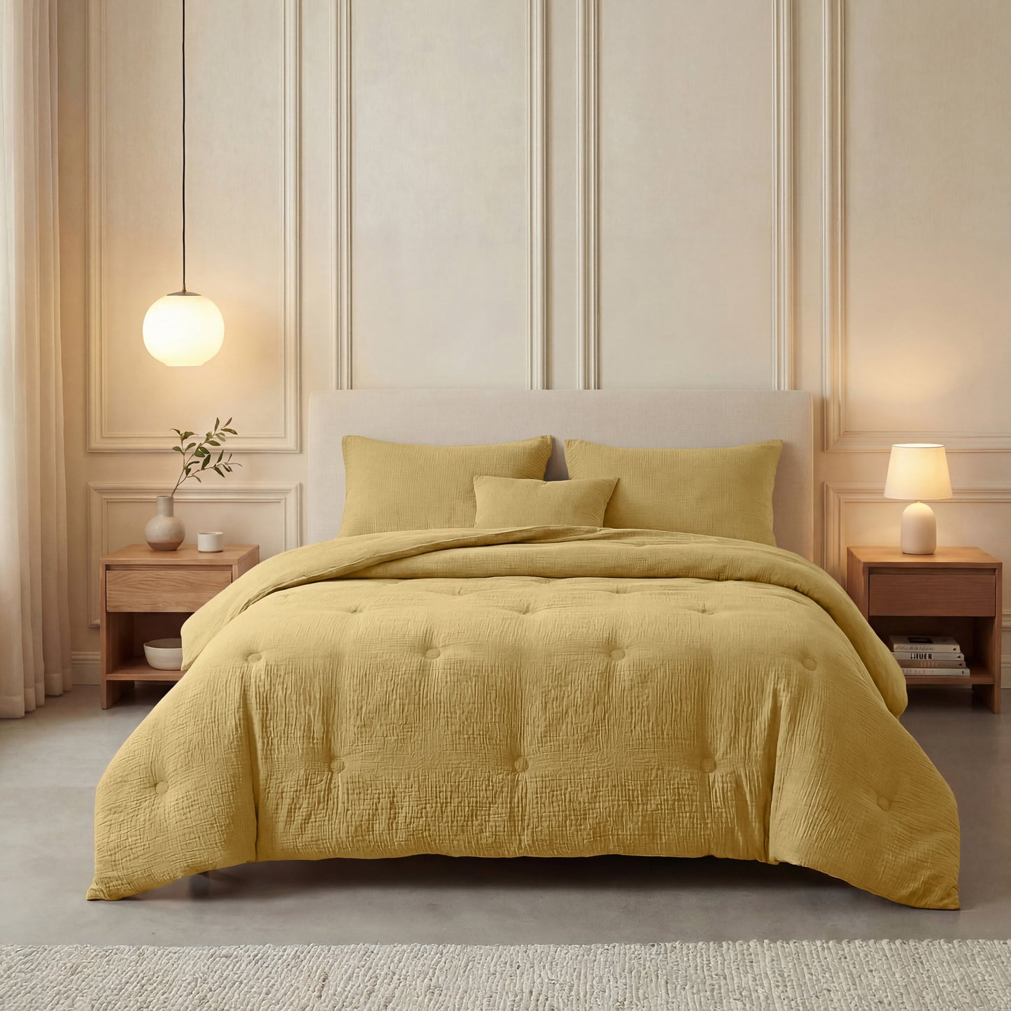Zelesta Deluxe Couette Mousseline de Coton - Ocre