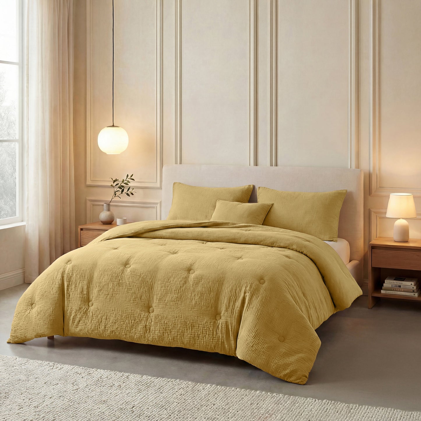 Zelesta Deluxe Couette Mousseline de Coton - Ocre