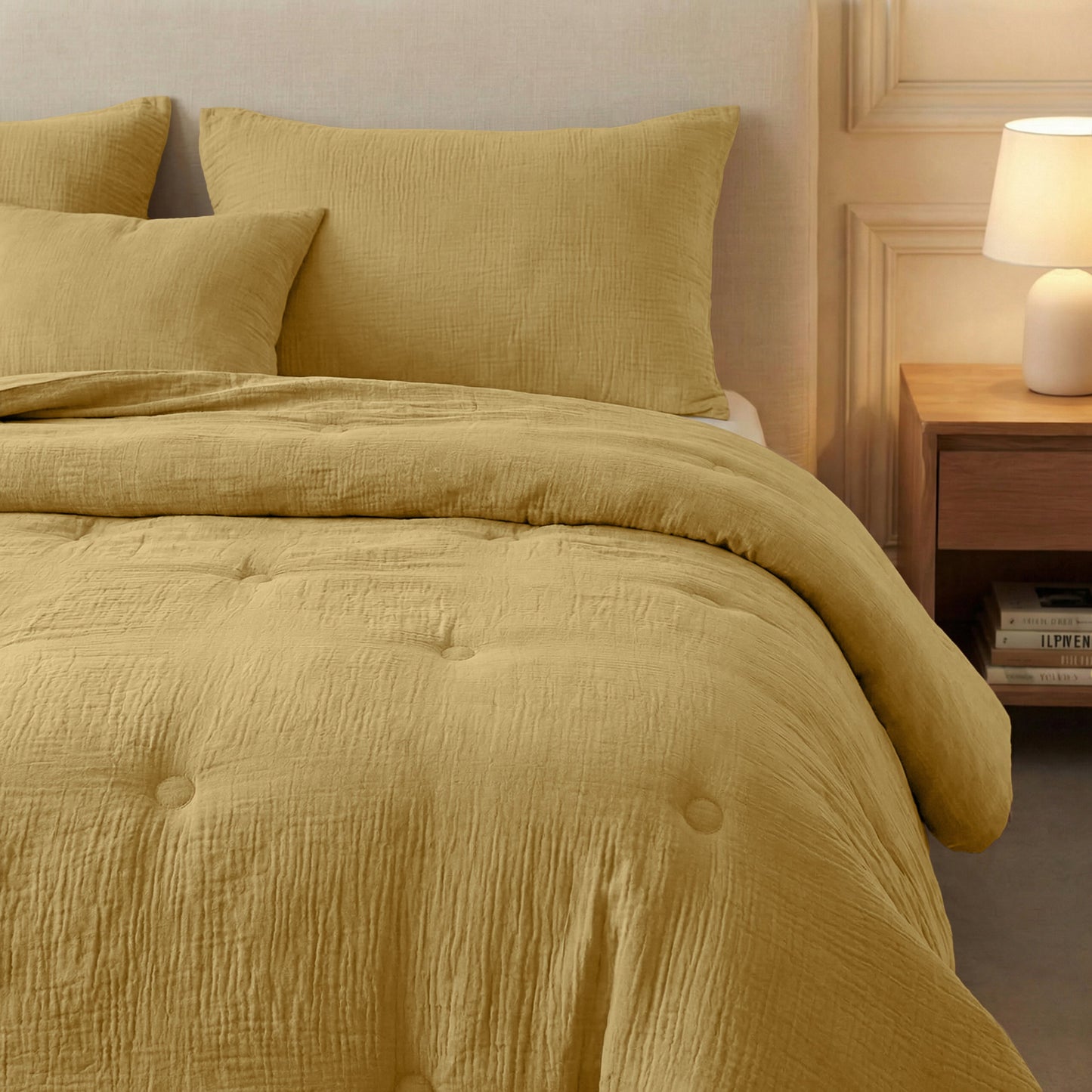 Zelesta Deluxe Couette Mousseline de Coton - Ocre