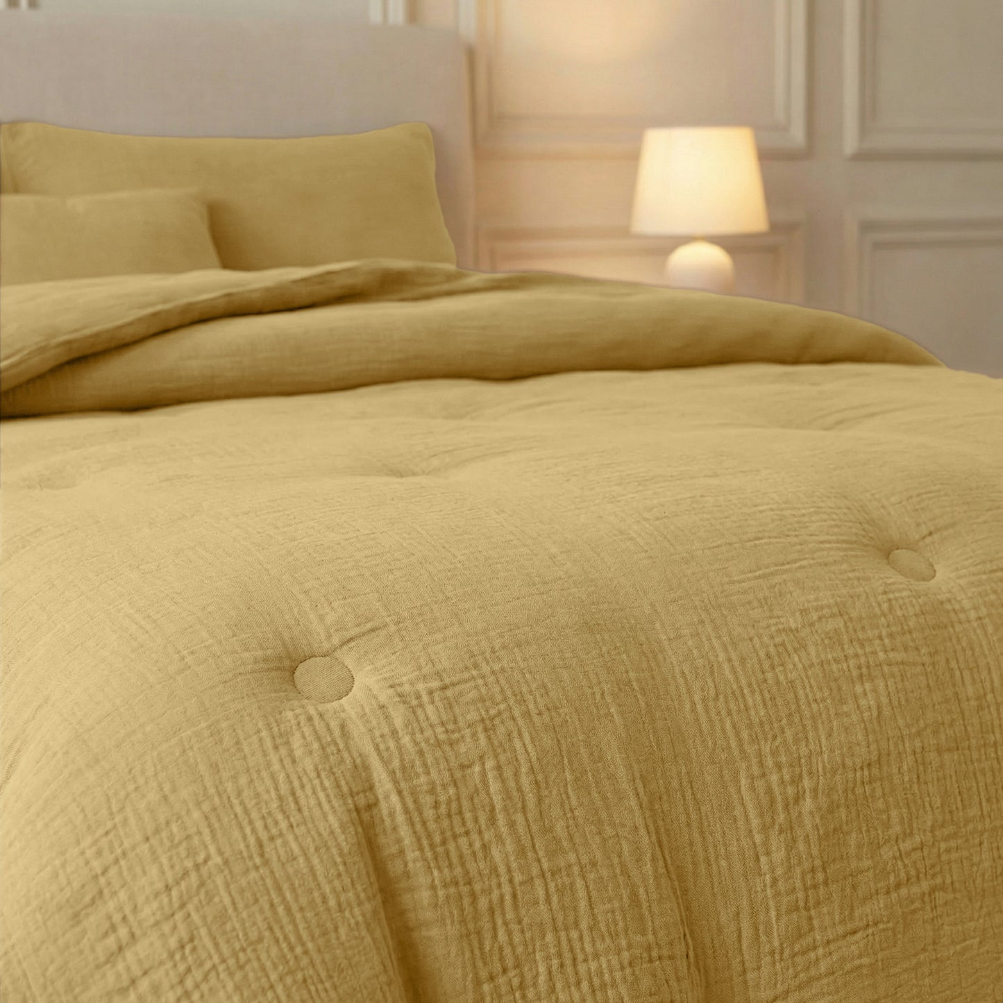 Zelesta Deluxe Couette Mousseline de Coton - Ocre