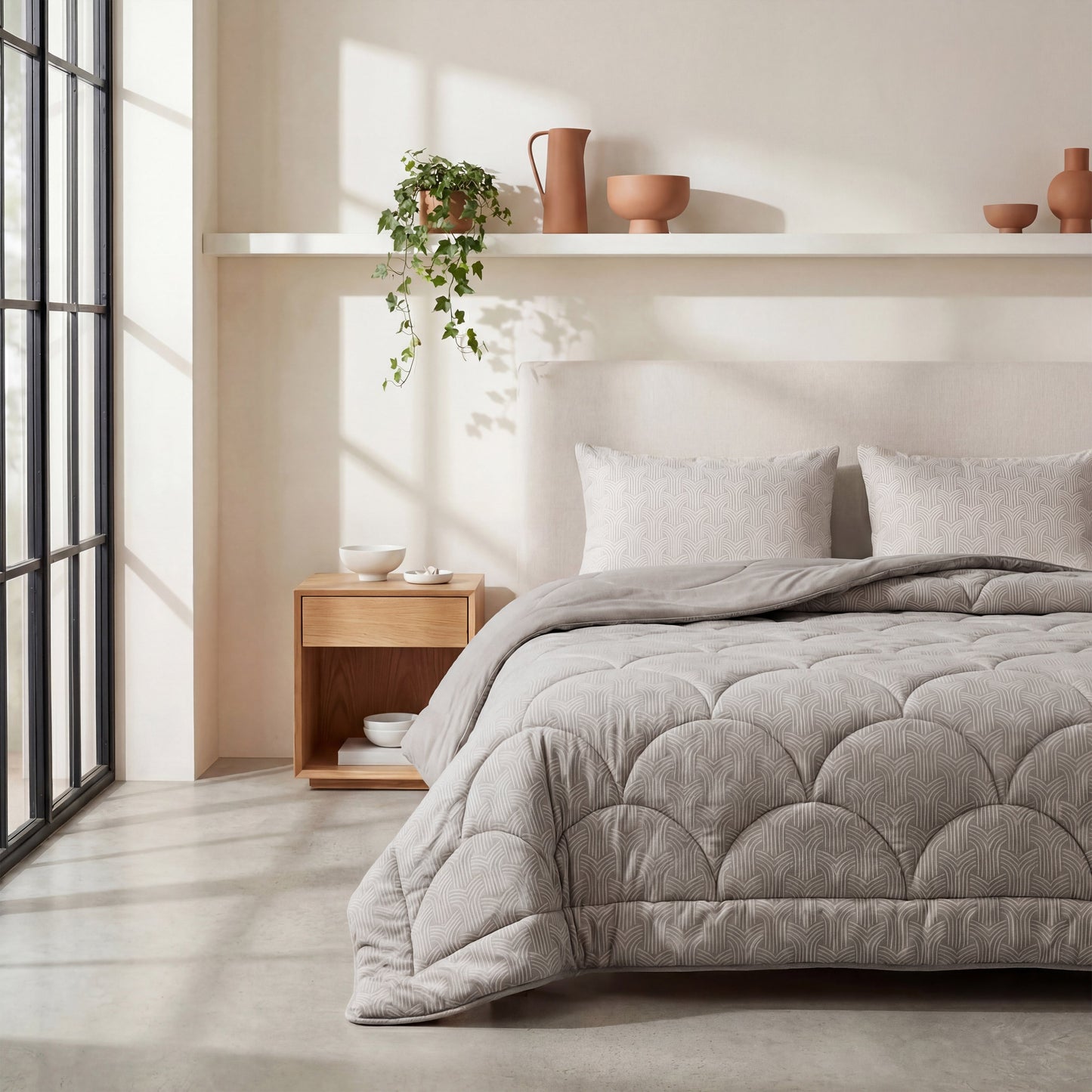 Zelesta Special Flannel Luxe Duvet - Taupe & Grey