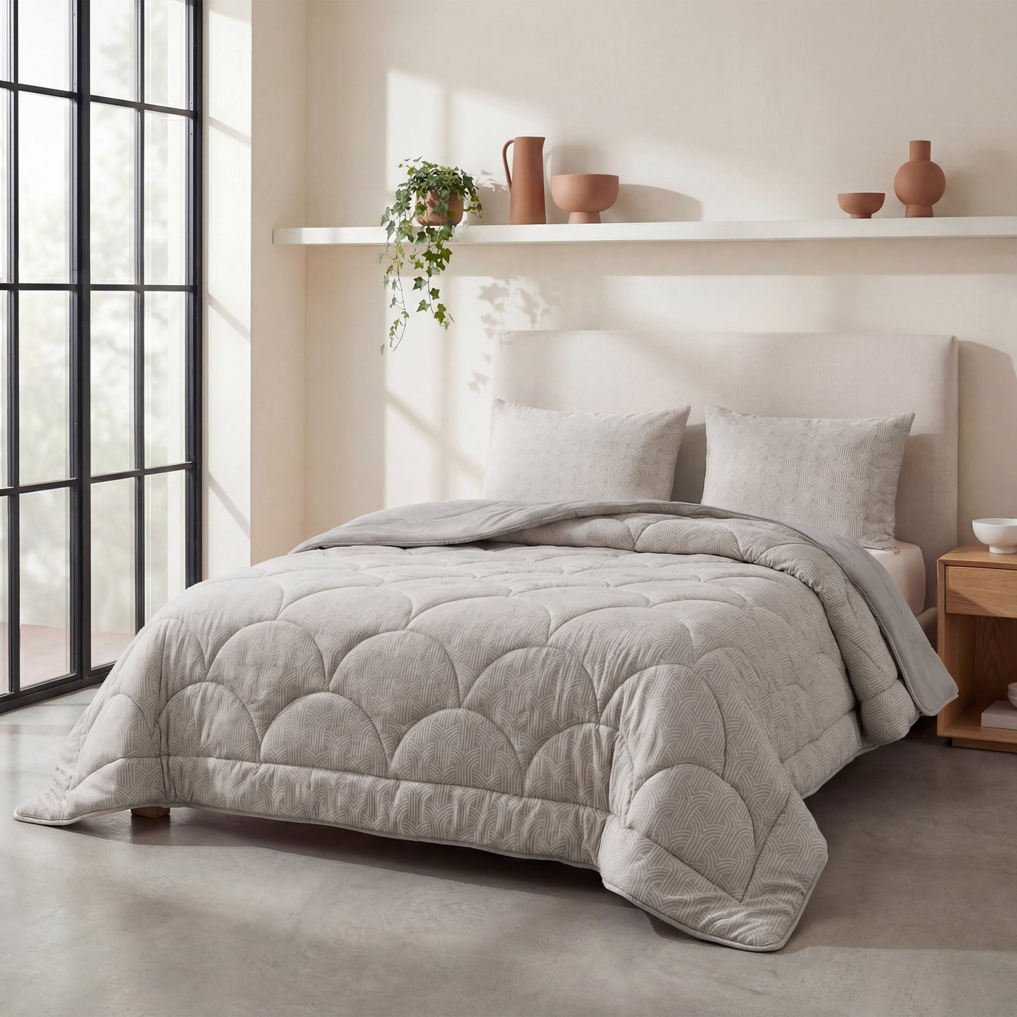 Zelesta Special Flannel Luxe Duvet - Taupe & Grey