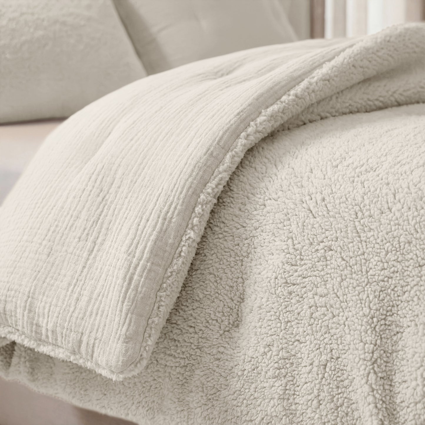 Zelesta Special Teddy Cotton Muslin Duvet - Beige