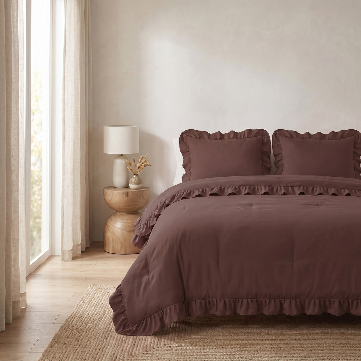Zelesta Everyday Ruffles Duvet - Peppercorn Brown