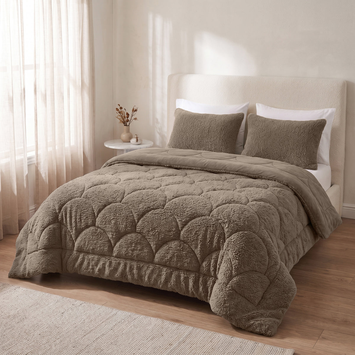 Zelesta Special Teddy Chenille Couette - Taupe Foncé