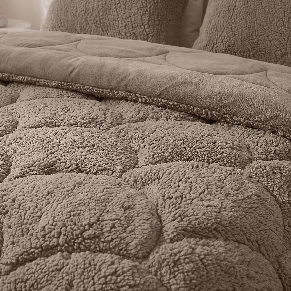 Zelesta Special Teddy Chenille Couette - Taupe Foncé