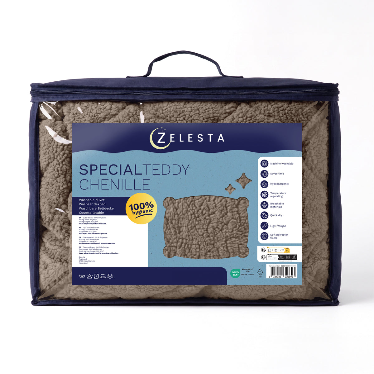 Zelesta Special Teddy Chenille Couette - Taupe Foncé