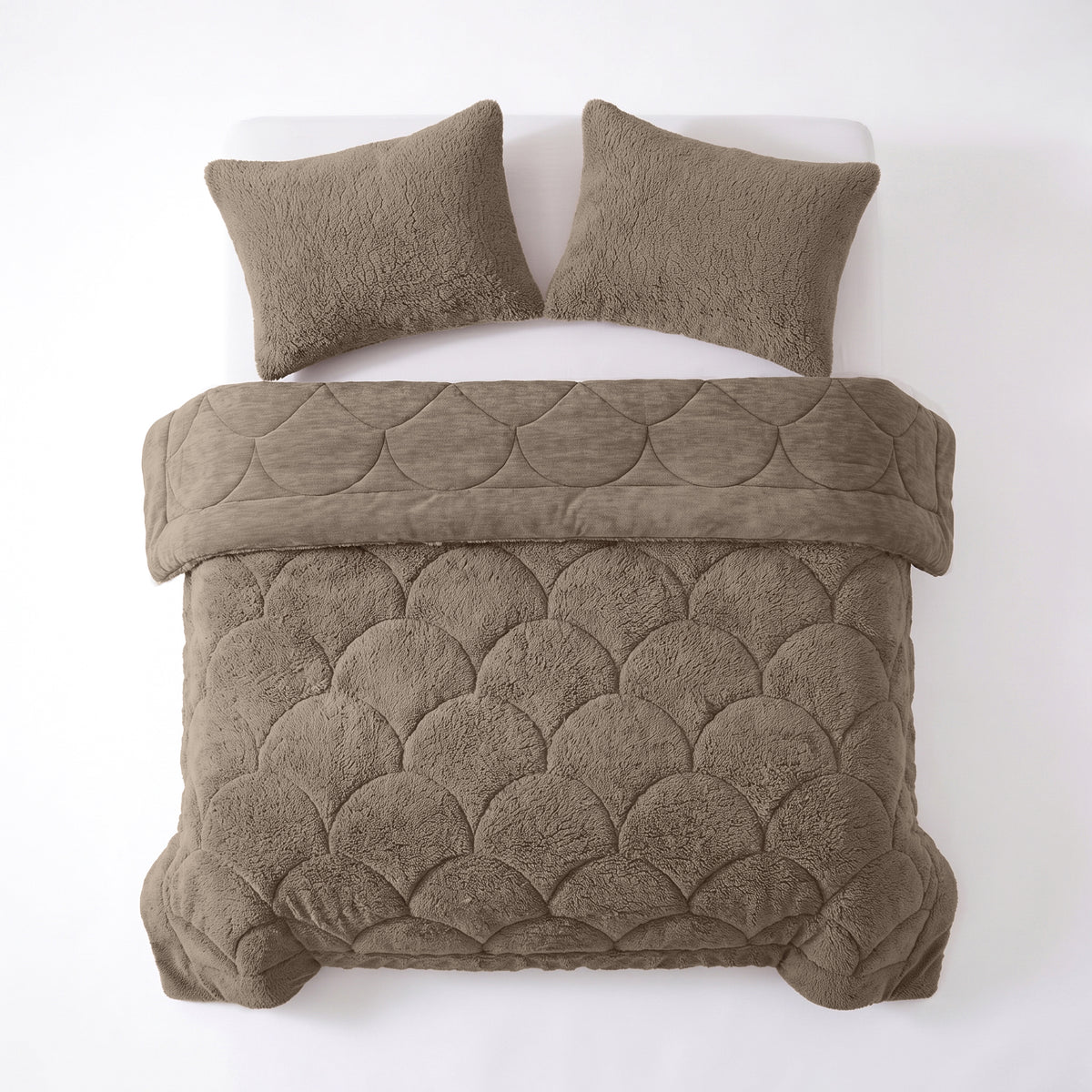 Zelesta Special Teddy Chenille Pillowcase Set Of 2 - Dark Taupe