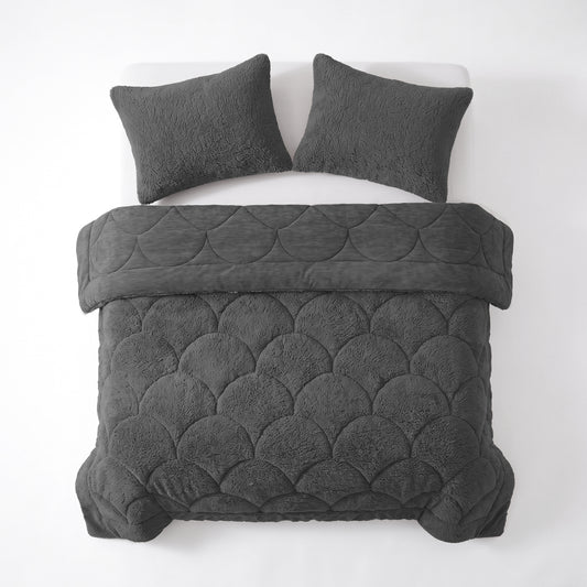 Zelesta Special Teddy Chenille Pillowcase Set Of 2 - Anthracite