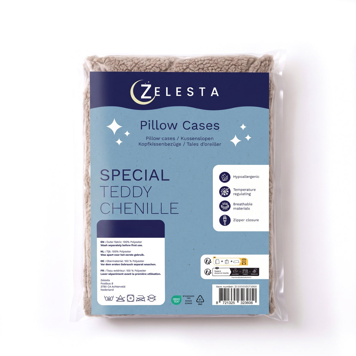 Zelesta Special Teddy Chenille Taies d'oreiller Lot de 2 - Vieux Rose