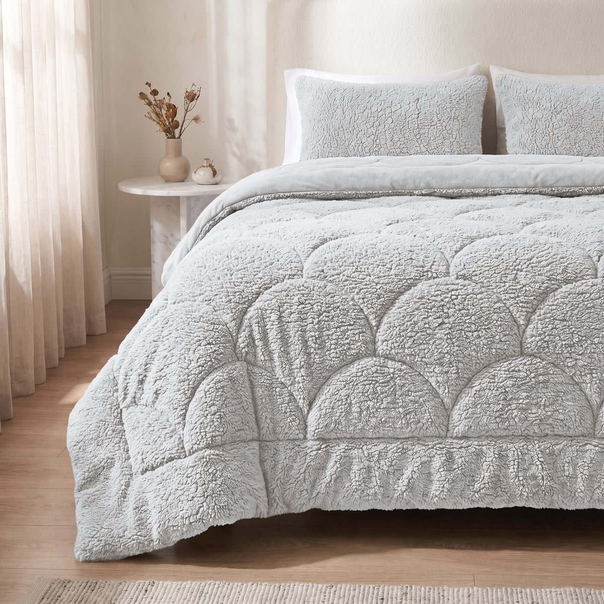 Zelesta Special Teddy Chenille Couette - Gris