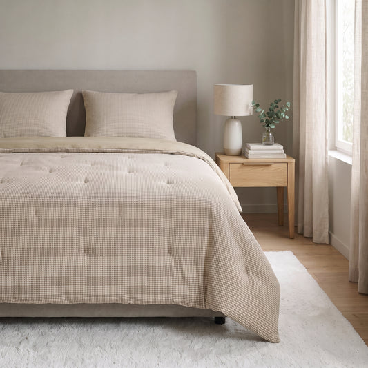 Zelesta Special Waffle Percal Duvet - Brown Mix