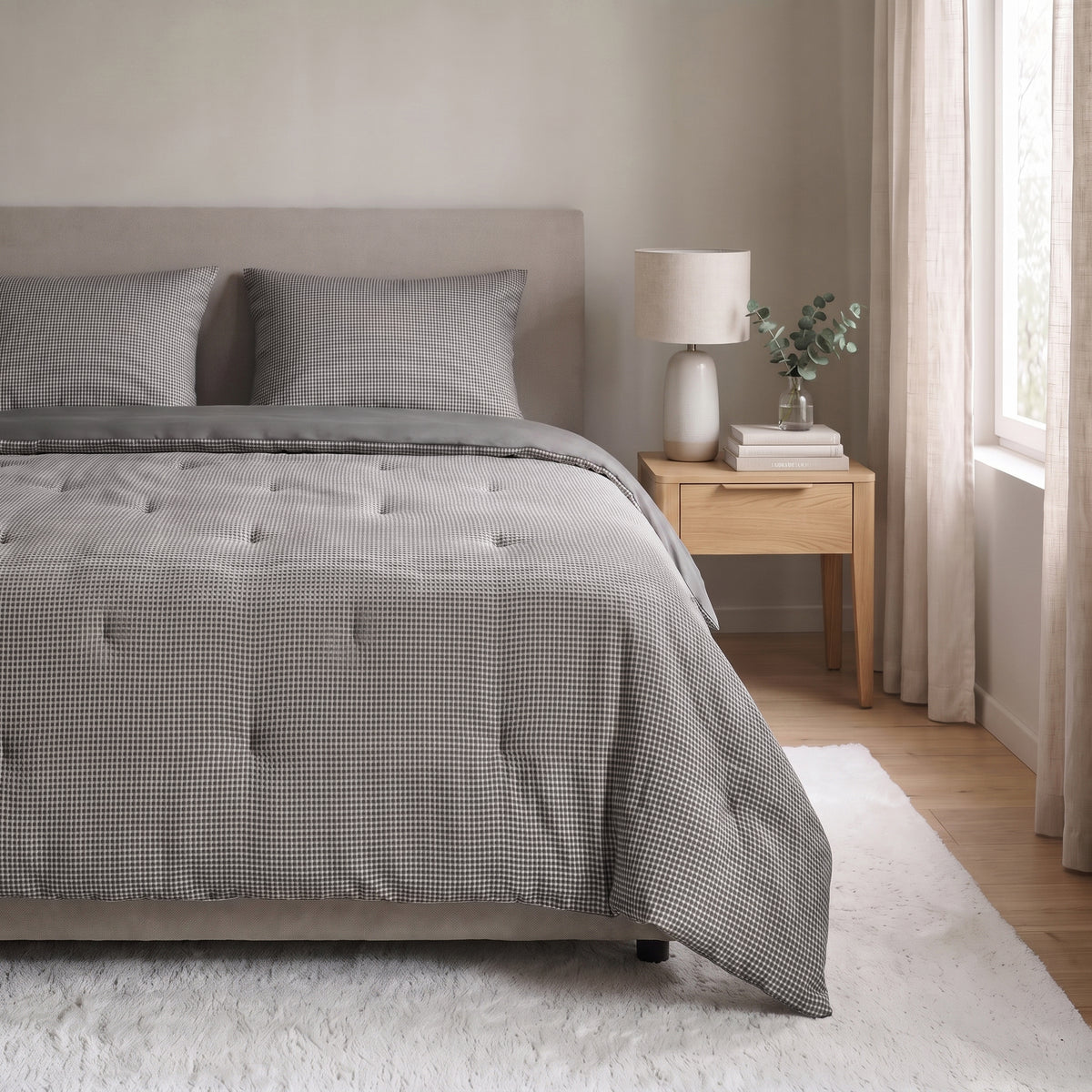 Zelesta Special Gaufrée en Percale Couette - Mix Anthracite