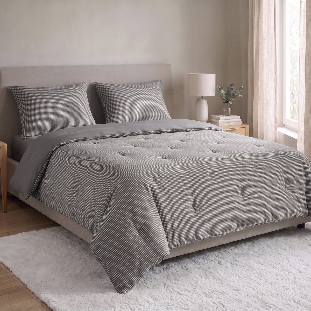 Zelesta Special Gaufrée en Percale Couette - Mix Anthracite