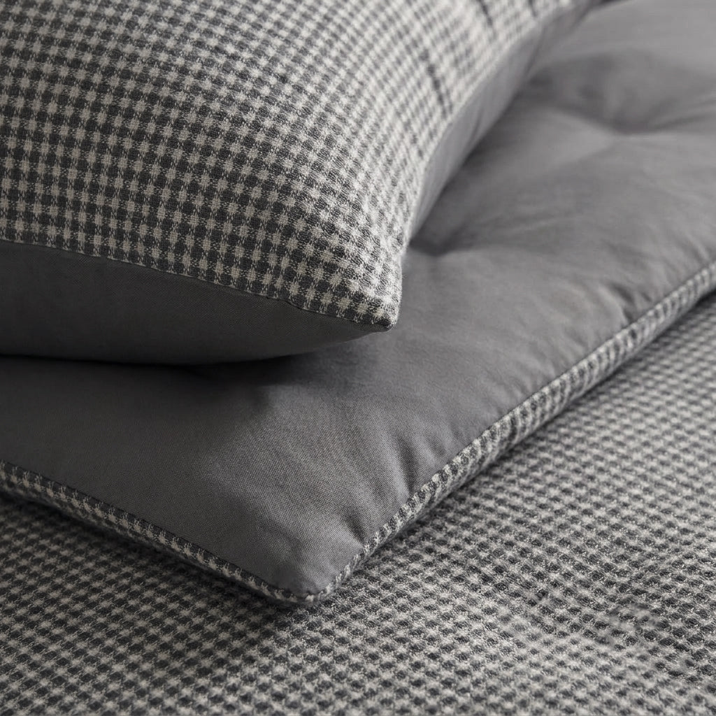 Zelesta Special Gaufrée en Percale Taies d'oreiller Lot de 2 - Mix Anthracite