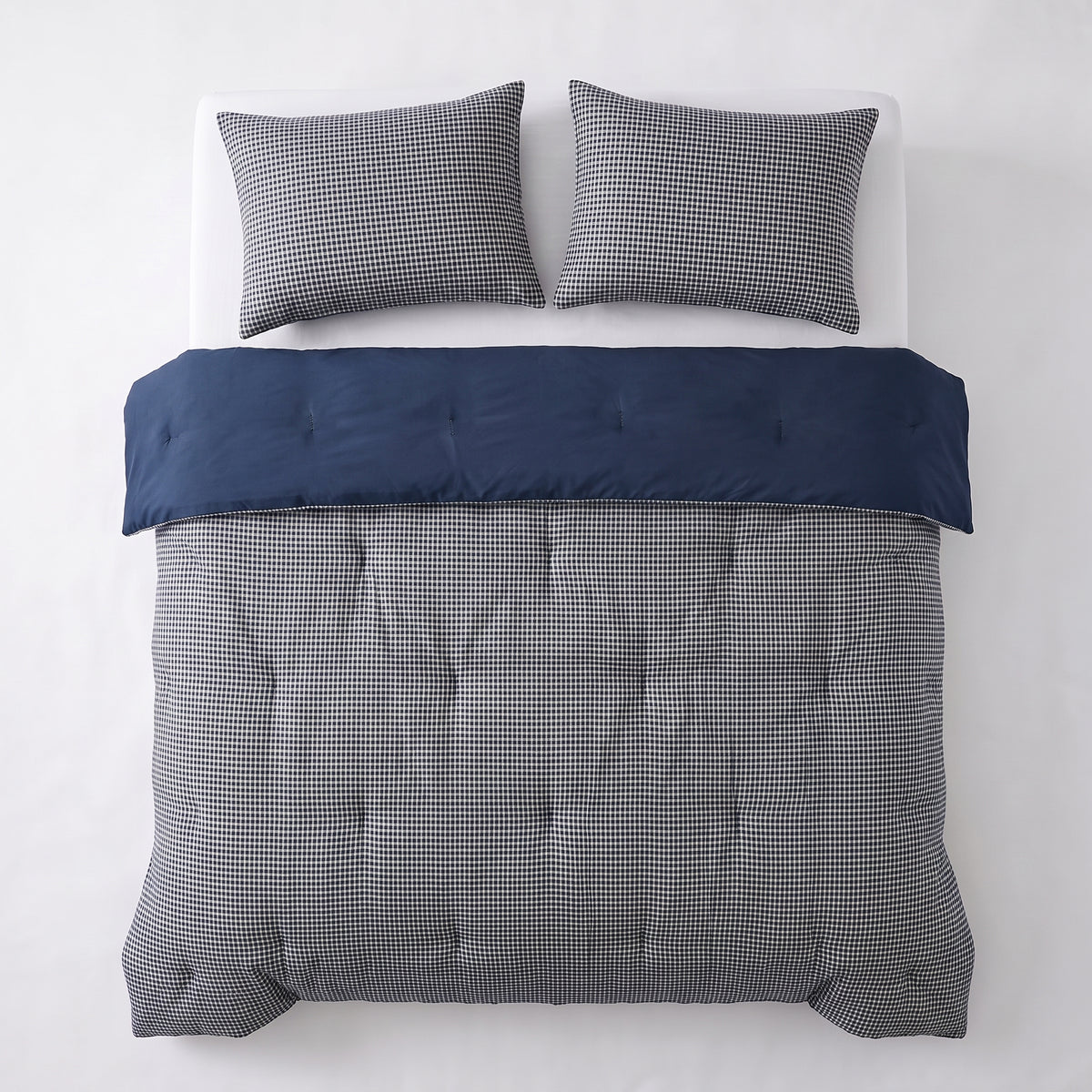 Zelesta Special Gaufrée en Percale Taies d'oreiller Lot de 2 - Mix Bleu Marine
