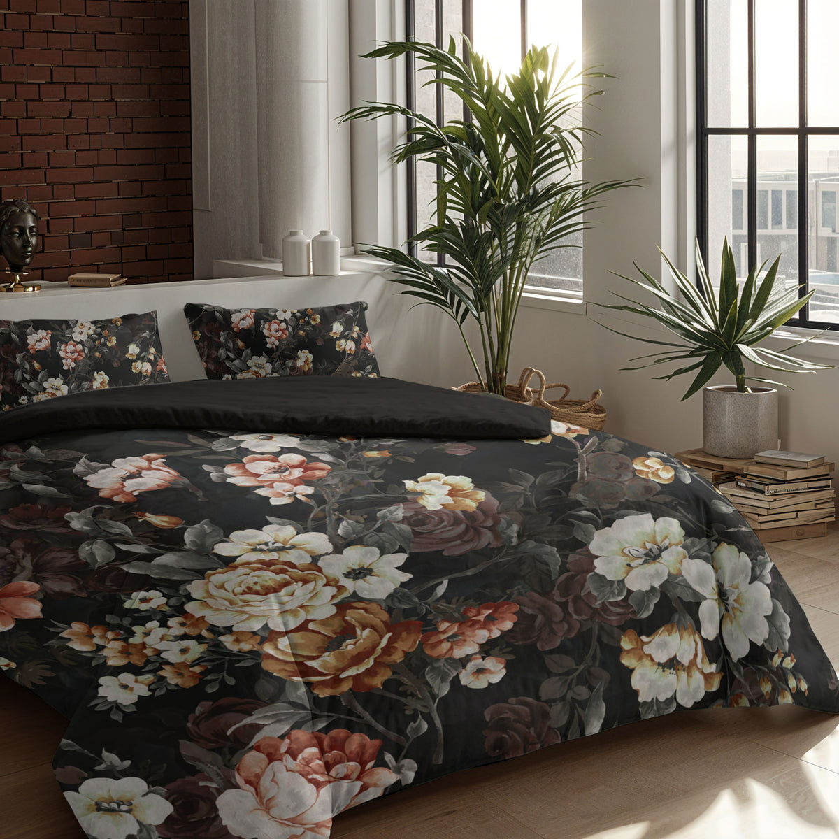 Zelesta Comfort Design Seamless Duvet - Golden Age Flower Black