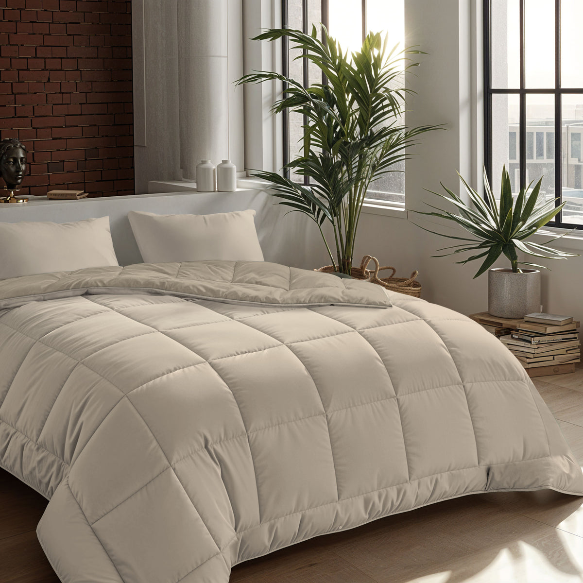 Zelesta Comfort Duo Couette 4 Saisons - Beige & Taupe