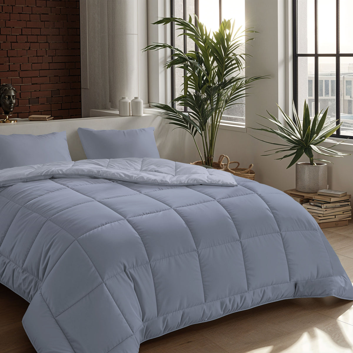Zelesta Comfort Duo Couette 4 Saisons - Bleu & Bleu Clair