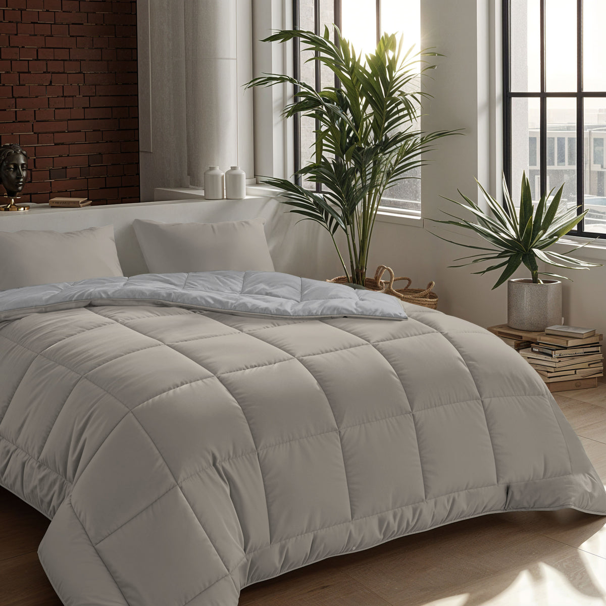 Zelesta Comfort Duo Couette 4 Saisons - Gris & Gris Doux