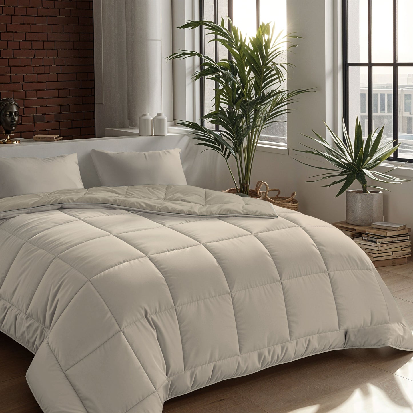 Zelesta Comfort Duo Duvet - Taupe & Champagne