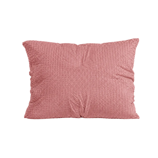 Zelesta Comfort Structure Seersucker Taies d'oreiller Lot de 2 - Rose