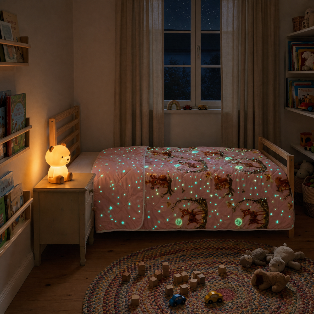 Zelesta Comfort Glow in the Dark Duvet - Forest Friends