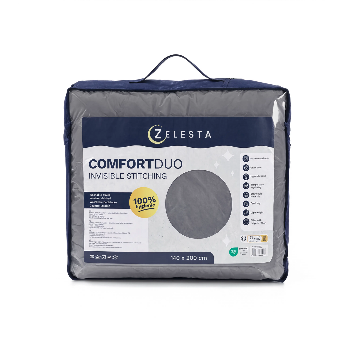 Couette Zelesta Comfort Duo Sans Coutures - Gris & Anthracite