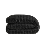 Zelesta Deluxe Hotel Stripe Sans Coutures Satin Cotton Couette - Noir